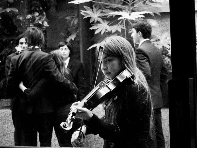Violinist performing